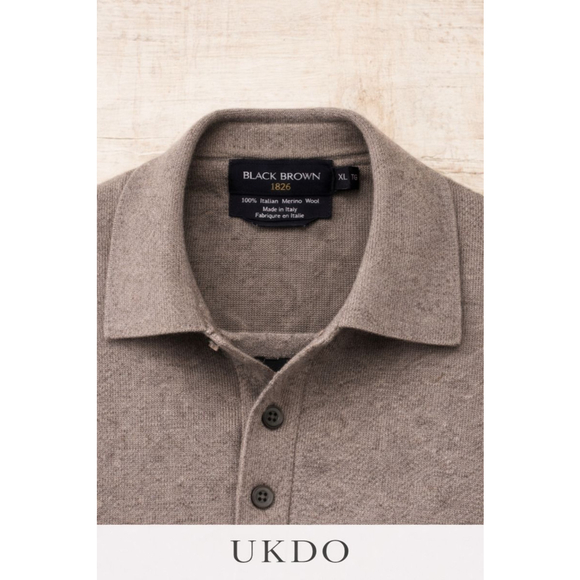 Men’s Black Brown 1826 Italian Merino Wool Crewneck Sweater Size XL - Picture 2 of 13